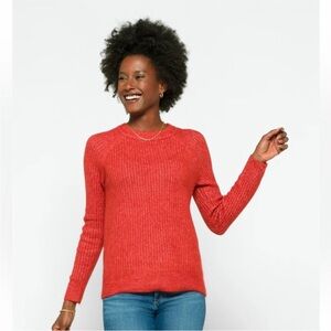 Leroya Crew Neck Pullover Sweater Burn Orange